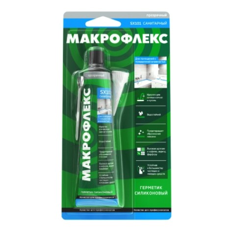 Герметик МАКРОФЛЕКС SХ101 (70 мл.) санитарный, прозрачный 3002436 Герметик МАКРОФЛЕКС SХ101 (70 мл.) санитарный, прозрачный 3002436