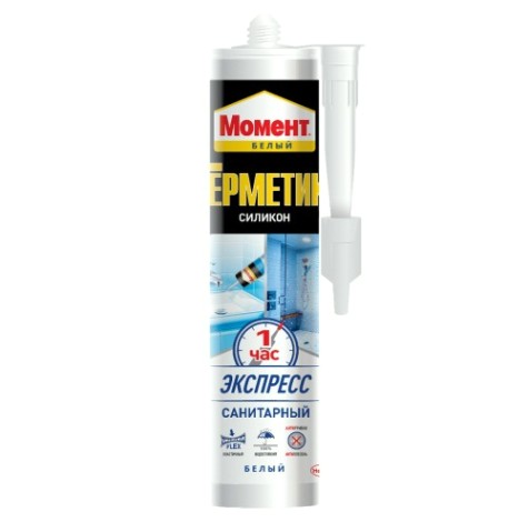 Герметик МОМЕНТ Экспресс санитарный, белый 2256222 [Б0033237]