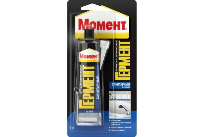 Герметик МОМЕНТ ГЕРМЕНТ Санитарный, белый (70 мл) 3002433 [Б0003633]