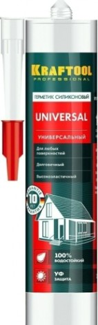Герметик силиконовый KRAFTOOL 300мл универсальный, прозрачный [41253-2]