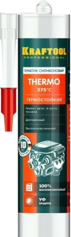 Герметик силиконовый KRAFTOOL THERMO 300 мл термостойкий, красный [41259]