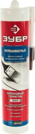 Герметик ЗУБР акриловый, универсальный белый [41231-0]