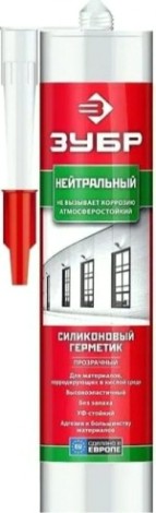 Герметик ЗУБР нейтральный, прозрачный [41237-2]