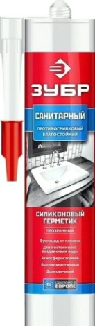 Герметик ЗУБР санитарный, прозрачный [41235-2]