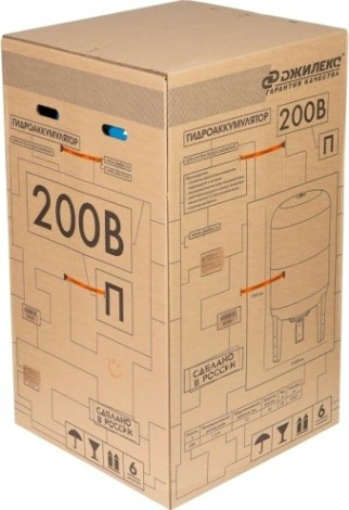 Гидроаккумулятор ДЖИЛЕКС 200ВП вертикальный, с пластиковым фланцем [7154]