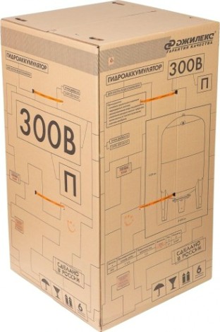 Гидроаккумулятор ДЖИЛЕКС 300ВП вертикальный, с пластиковым фланцем [7155]