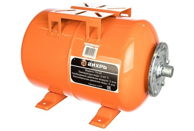 Гидроаккумулятор ВИХРЬ ГА 24 горизонтальный [68/6/1]