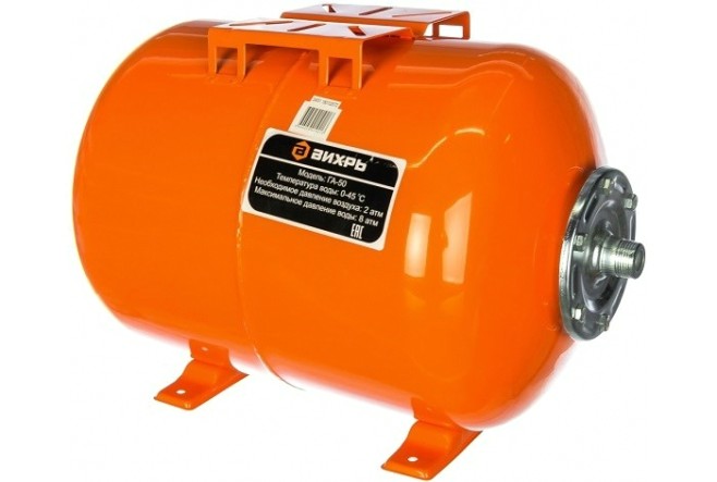 Гидроаккумулятор ВИХРЬ ГА 50 горизонтальный [68/6/2]