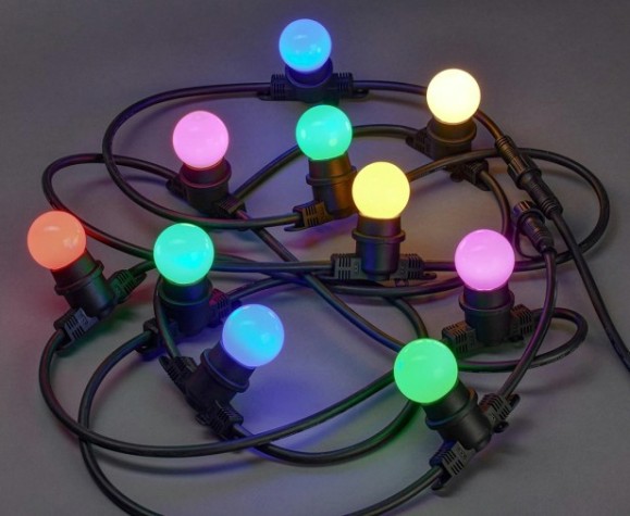 Гирлянда IEK LIGHTING белт-лайт 5м, 10 цветных ламп IP65 [LGDU601-3-010-05-B-S-65]
