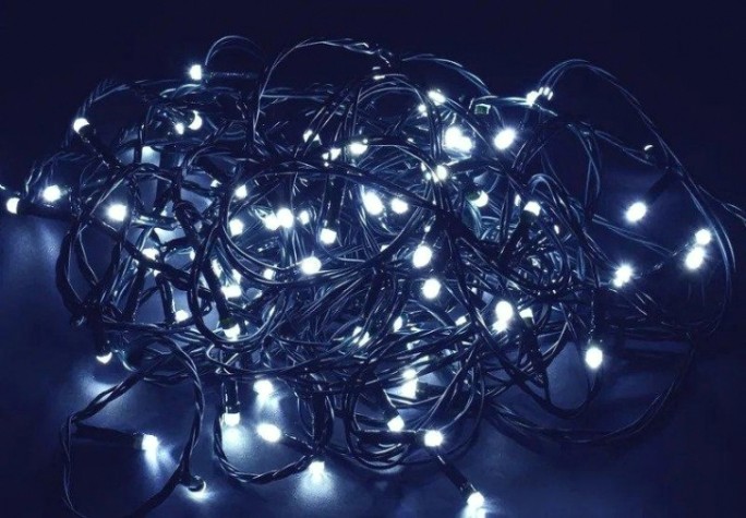 Гирлянда IEK LIGHTING нить 10м, 100 светод. белый свет IP20, контрол/8 сцен [LGDB110-2-100-10-G-S-20]