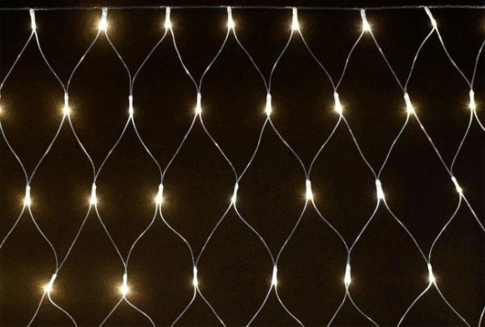 Гирлянда IEK LIGHTING сеть 1,5х1,5м 160 светодиод теплый белый свет IP20, контр/8 сцен [LGDB410-1-160-L1-T-S-44]