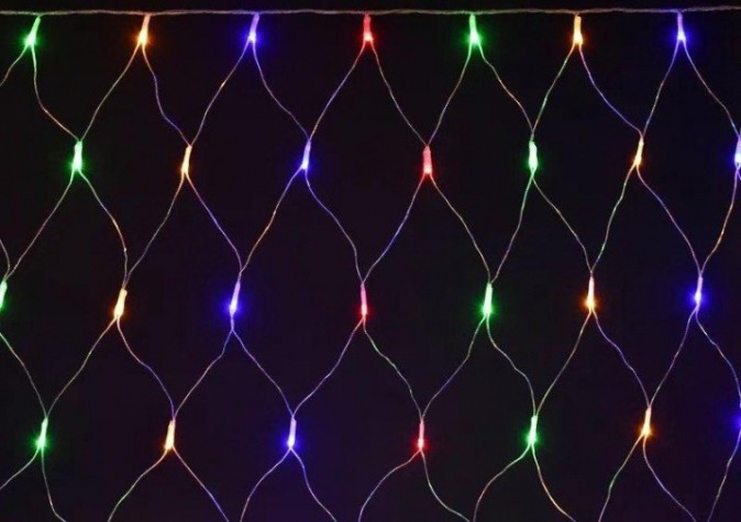 Гирлянда IEK LIGHTING сеть 1,5х1,5м 160 светодиодов RGB IP20, контроллер 8 сцен [LGDB410-3-160-L1-T-S-44]