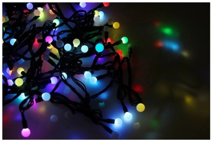 Гирлянда Neon-Night 303-509-1 Мультишарики Ø13мм, 20 м, 200 LED RGB, черный ПВХ