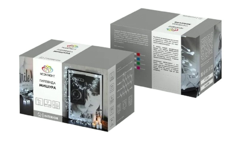 Гирлянда Neon-Night 303-602 Мишура 3 м, прозрачный ПВХ, 288 LED Красные