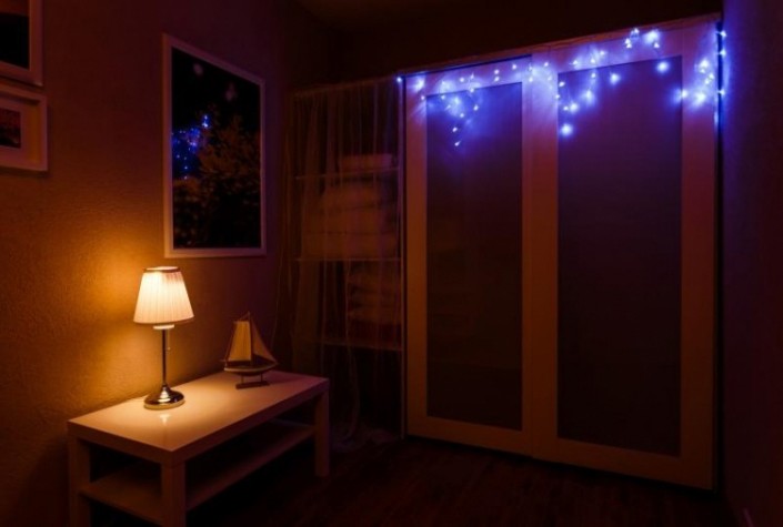 Гирлянда Neon-Night АЙСИКЛ (бахрома) 1,8х0,5 м, 48 LED синие [255-013]