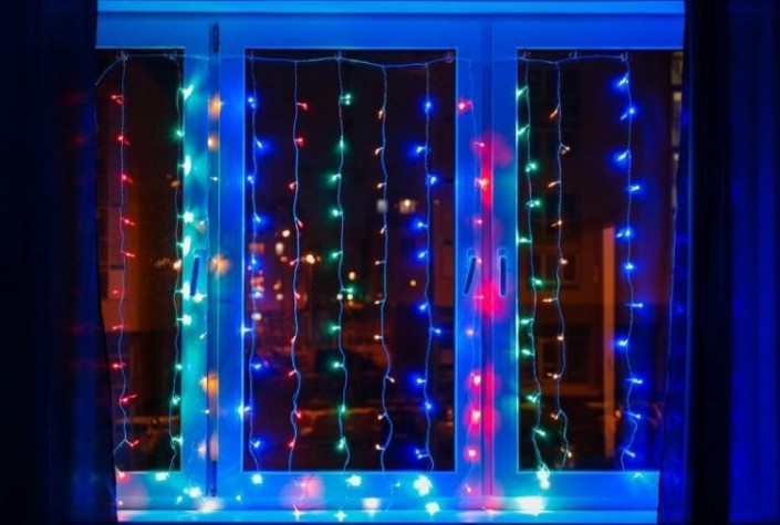 Гирлянда Neon-Night ДОЖДЬ (занавес) 1,5x1,5 м 144 LED мультиколор [235-039]