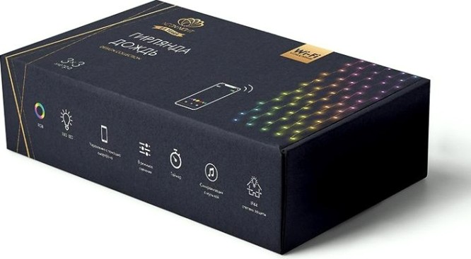 Гирлянда Neon-Night ДОЖДЬ (занавес) Wi-Fi 3х3 м, 180 LED RGB [245-001]