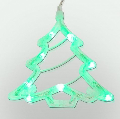 Гирлянда Neon-Night "Елочка" зеленая, на присоске с подвесом [501-017]