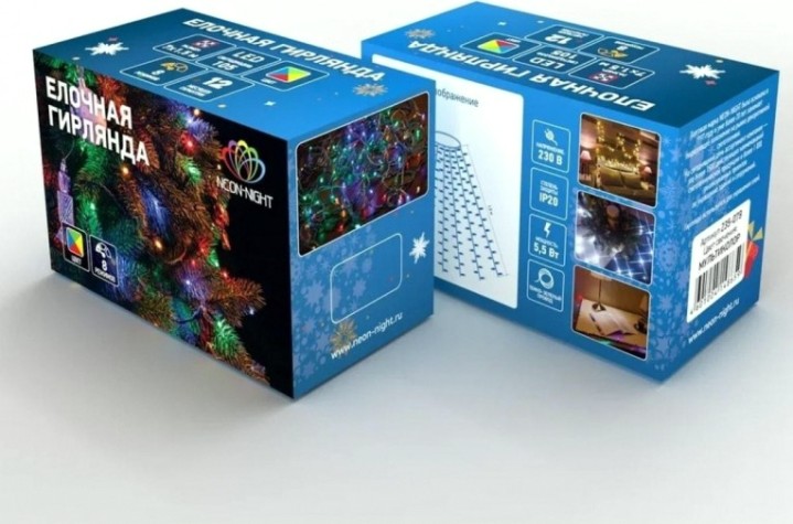Гирлянда Neon-Night Елочная с кольцом 7 нитей по 1,5 м 105 LED мультиколор [235-079]