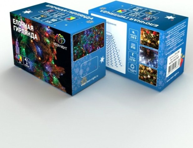 Гирлянда Neon-Night Елочная с кольцом 7 нитей по 1,8 м 126 LED мультиколор [235-089]