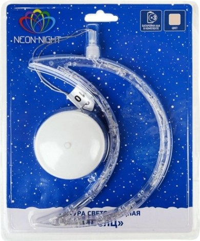 Гирлянда Neon-Night "Месяц" на присоске с подвесом [501-014]