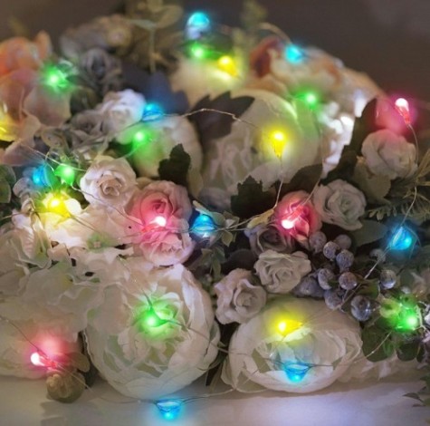 Гирлянда Neon-Night РОСА с крупными каплями 2 м, 20 LED цвет свечения мультиколор [302-009]