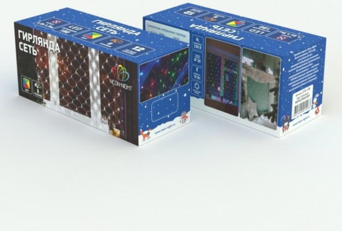 Гирлянда Neon-Night СЕТЬ 1,8х1,5м 180 LED мульти [215-139]