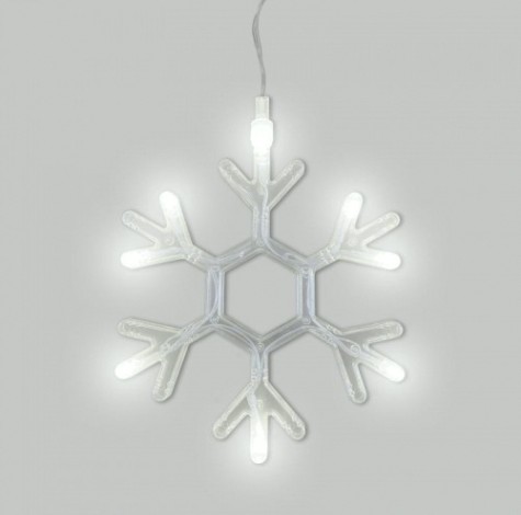 Гирлянда Neon-Night "Снежинка" белая, на присоске с подвесом [501-019]