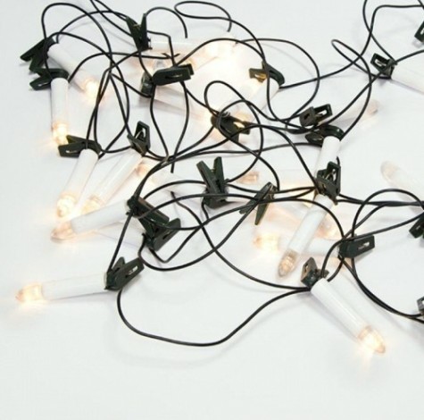 Гирлянда Neon-Night Свечи 4м темно-зеленый ПВХ 20 LED ТЕПЛЫЙ БЕЛЫЙ, не соединяется [303-083]