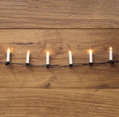 Гирлянда Neon-Night Свечи 6м, темно-зеленый ПВХ 30 LED ТЕПЛЫЙ БЕЛЫЙ, не соединяется [303-084]