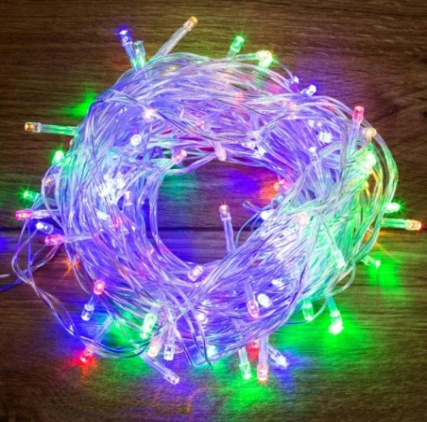 Гирлянда Neon-Night ТВИНКЛ 10м прозрачный ПВХ, 80 LED мультиколор [303-189]