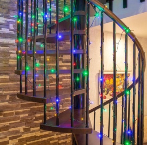 Гирлянда Neon-Night ТВИНКЛ 15м темно-зеленый ПВХ, 120 LED мультиколор [303-059]