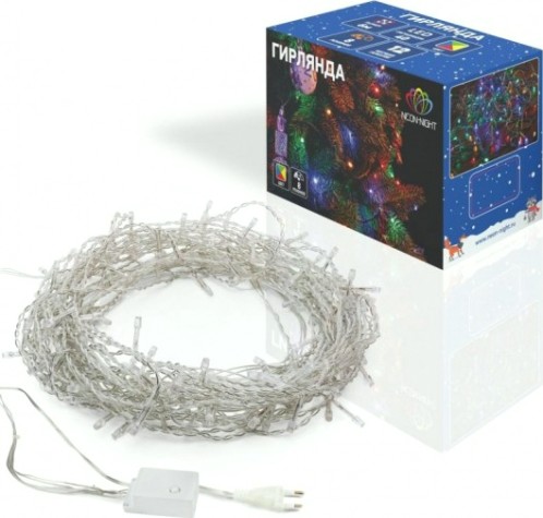 Гирлянда Neon-Night ТВИНКЛ 6м прозрачный ПВХ, 40 LED мультиколор [303-179]