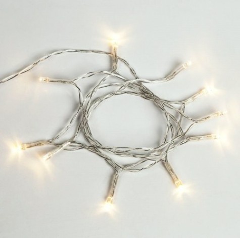 Гирлянда светодиодная Neon-Night 10 LED теплый белый 1,2 м прозрачный [303-073]