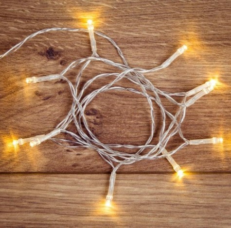 Гирлянда светодиодная Neon-Night 10 LED теплый белый 1,2 м прозрачный [303-073]