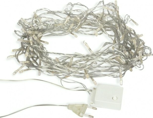 Гирлянда светодиодная Neon-Night 100 LED теплый белый 10 м прозрачный ПВХ с контроллером [303-063]