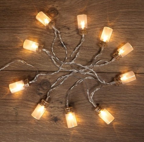 Гирлянда светодиодная Neon-Night Баночки 10 LED теплый белый, 1,5 метра, прозрачный пвх [303-096]