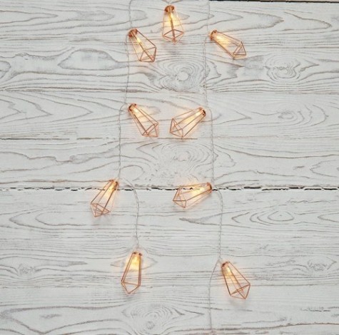 Гирлянда светодиодная Neon-Night Кристаллы бронзовые, 1,5 м прозрачный пвх, 10 LED, теплая белая [304-019]