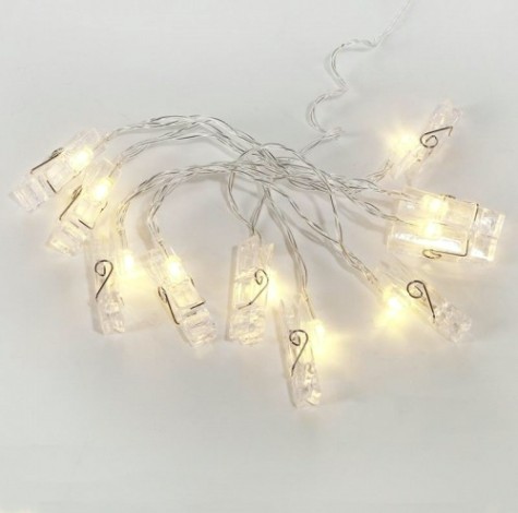Гирлянда светодиодная Neon-Night Прищепки 1,5 м прозрачный пвх, 10 LED, теплый белый [304-005]