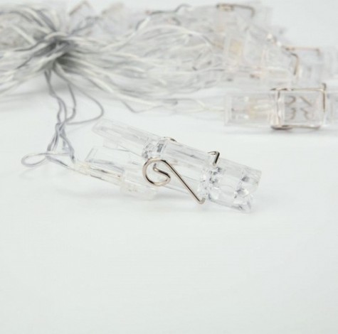 Гирлянда светодиодная Neon-Night Прищепки 30 LED теплый белый, 5 м [303-032]