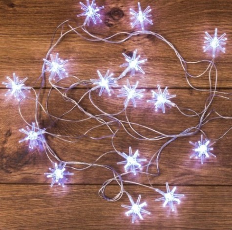 Гирлянда светодиодная Neon-Night Снежинки 20 LED белые 2,8 м [303-036]