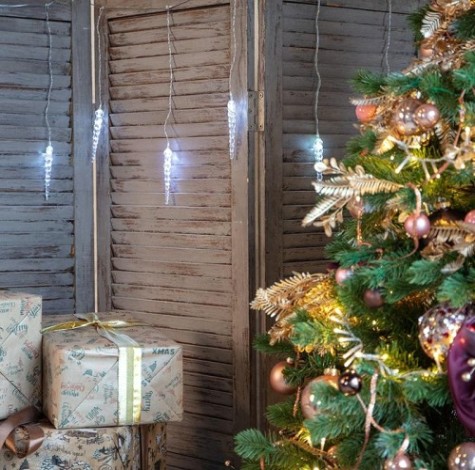 Гирлянда светодиодная Neon-Night Сосульки 1,5 м прозрачный ПВХ, 10 LED, белый [303-094]