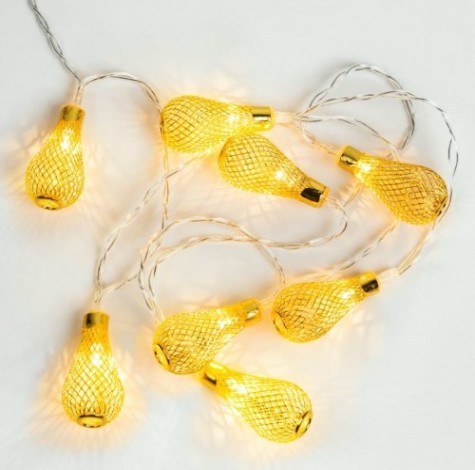 Гирлянда светодиодная Neon-Night Восточные фонарики 10 LED желтые 1,5 м прозрачный ПВХ [303-071]