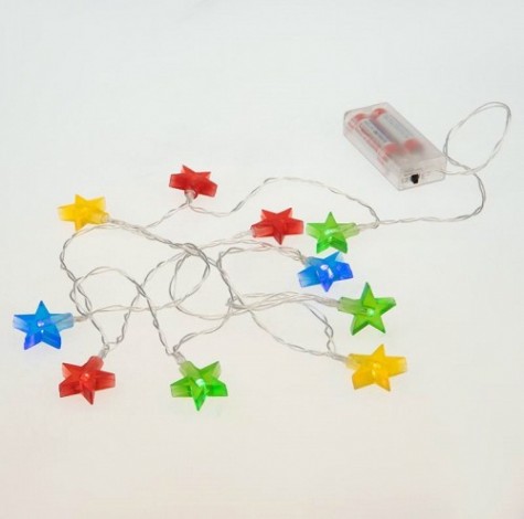 Гирлянда светодиодная Neon-Night Звездочки 1,5 м прозрачный ПВХ, 10 LED мультиколор [303-090]