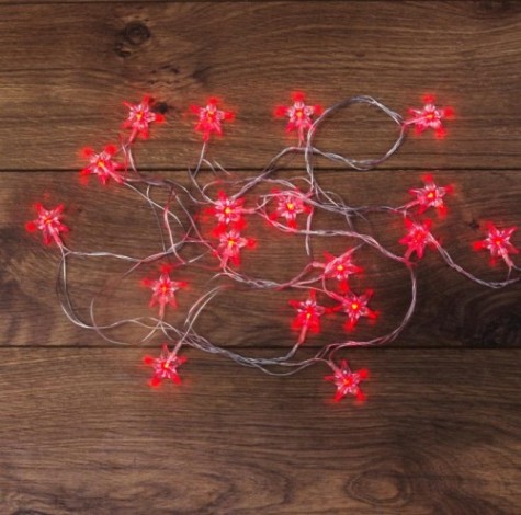 Гирлянда светодиодная Neon-Night Звездочки 20 LED красные 2,8 м [303-034]