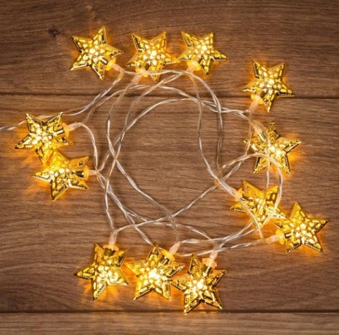 Гирлянда светодиодная Neon-Night Звезды 12 LED теплый белый 1,2 м [303-070]