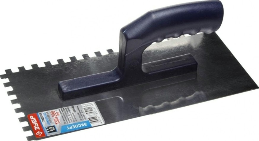 Гладилка ЗУБР ПРОФЕССИОНАЛ профи 130х280 мм, 10х10 мм, штукатурная зубчатая н [0804-10]