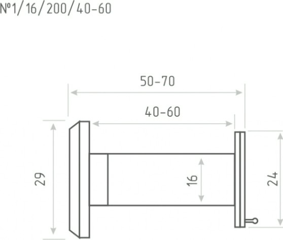 Глазок дверной НОРА-М №1/16/200/40-60 со шторкой "Хром" [16849]