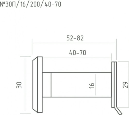 Глазок дверной НОРА-М №30П/16/200/40-70 со шторкой "Хром" [16736]