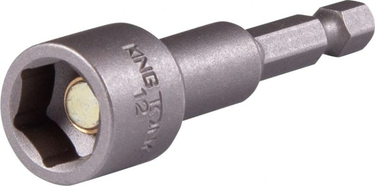 Головка для шуруповерта шестигранная 1/4" KING TONY 12 мм 65 мм, магнитная [7616512M]